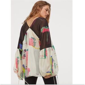 H&M Studio Collection Wide-Cut Chiffon Blouse